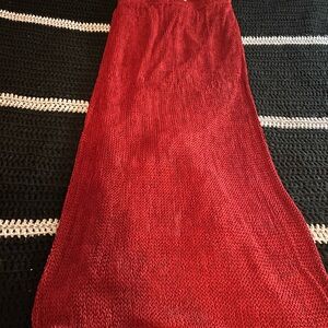 Elegant Red Knit Skirt